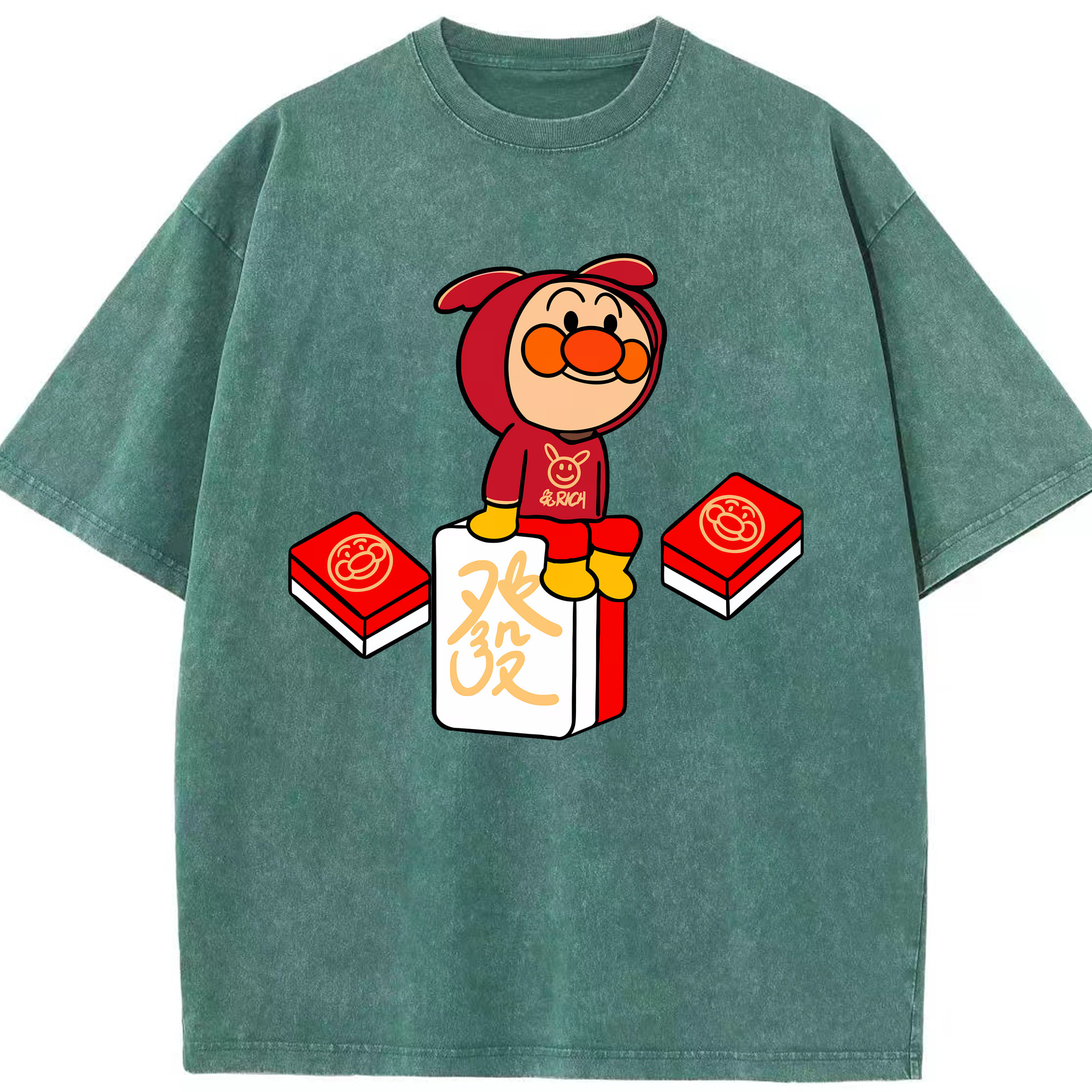 （画像用） アンパンマン Anpanman 綿100% ヴィンテージ風 半袖Tシャツ（フロントプリント）